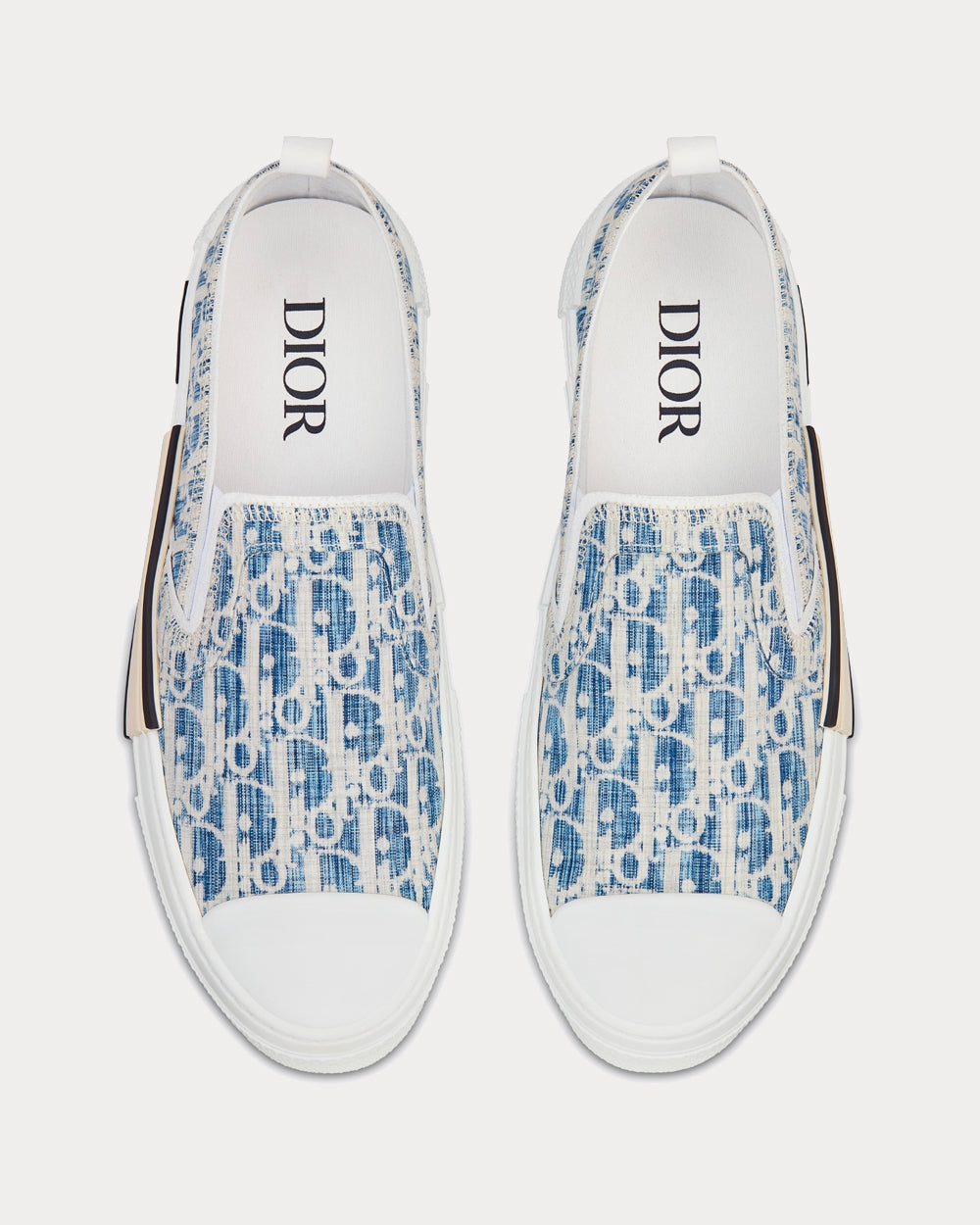 B23 Blue Dior Oblique Kasuri Jacquard Slip On Sneakers