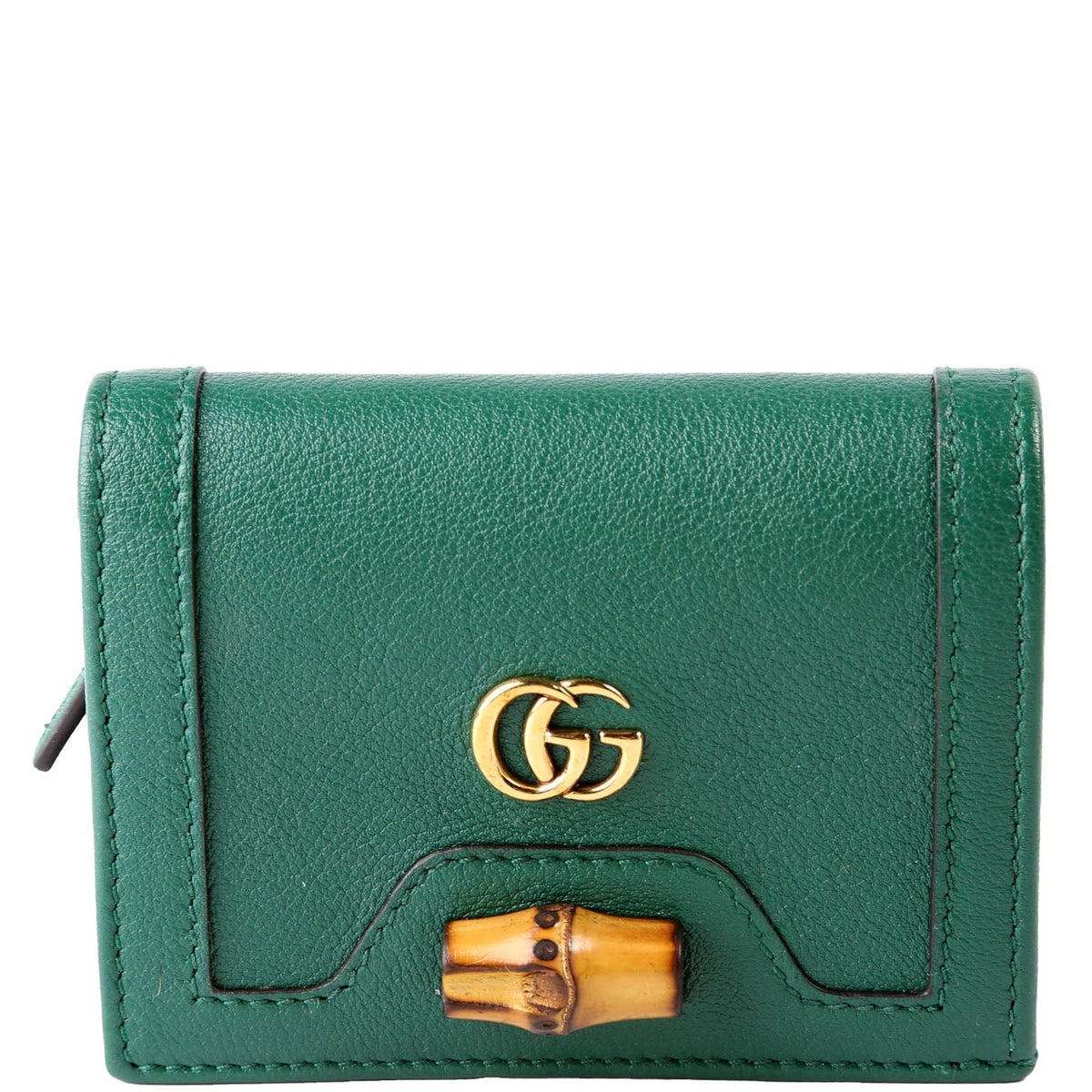 658244 Diana Card Case Wallet Green - Crown & Consign