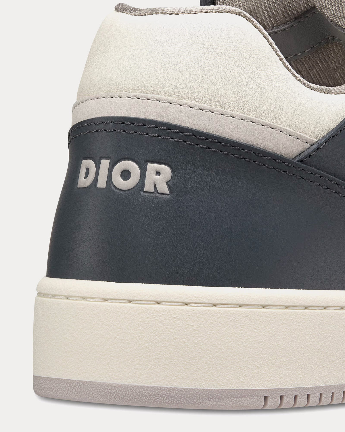 B27 Deep Gray and Cream Smooth Calfskin with Deep Gray Dior Oblique Jacquard Low Top Sneakers