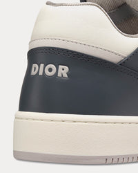 B27 Deep Gray and Cream Smooth Calfskin with Deep Gray Dior Oblique Jacquard Low Top Sneakers
