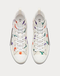 B23 White Dior Oblique Canvas with Multicolor Motif High Top Sneakers