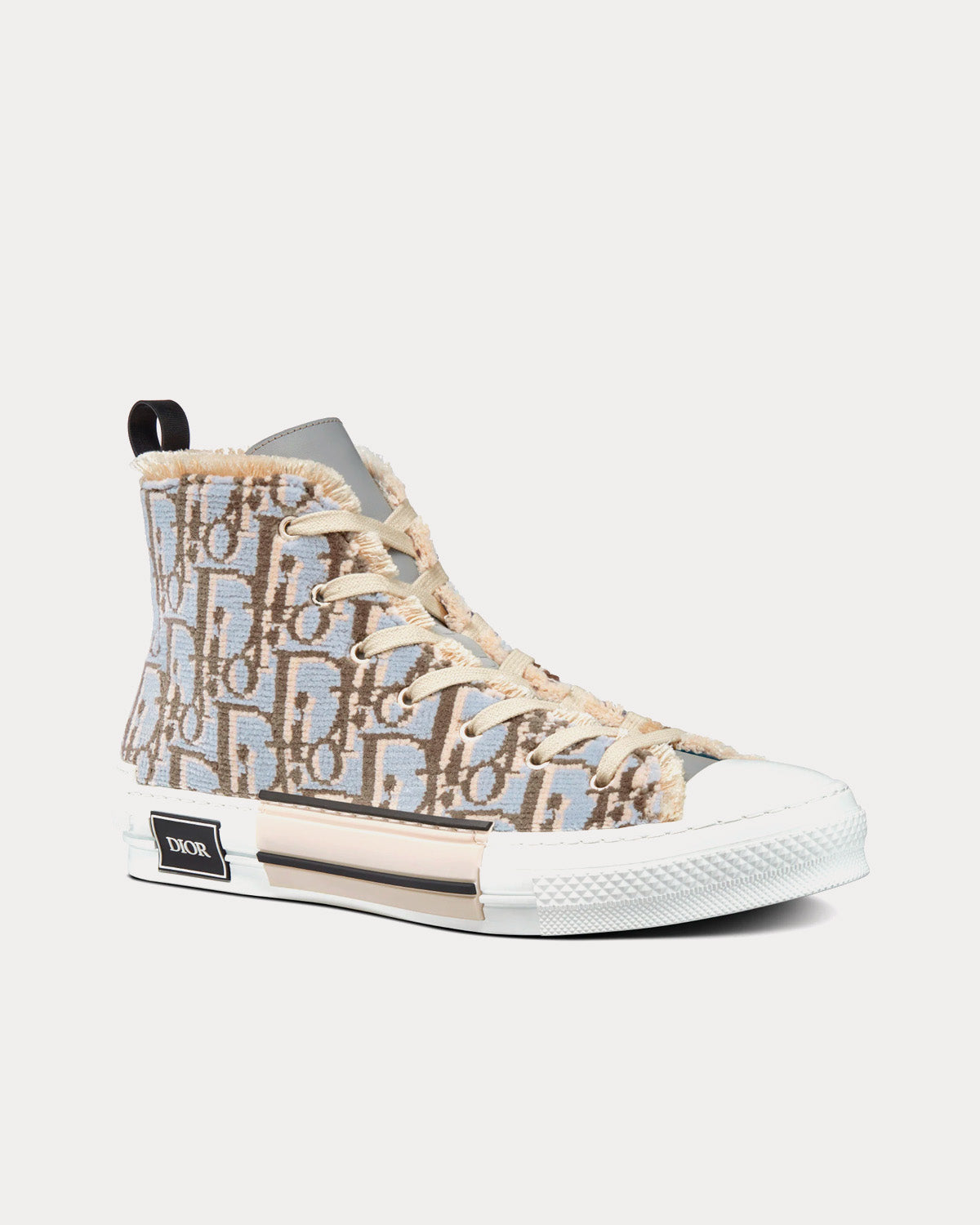 B23 Greige Dior Oblique Tapestry High Top Sneakers
