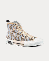 B23 Greige Dior Oblique Tapestry High Top Sneakers