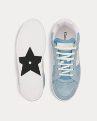 Dior Star Suede & Calfskin Pastel Blue / White Low Top Sneakers