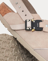 Tokio Greige Nubuck Calfskin Mules