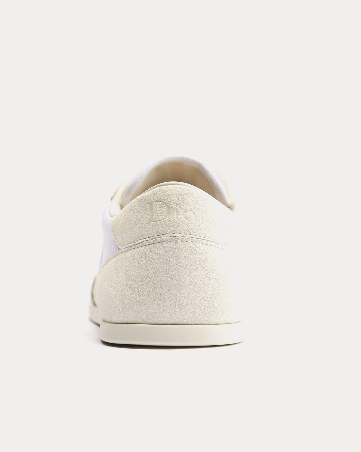 Ribbon Suede Calfskin & Technical Fabric White Low Top Sneakers