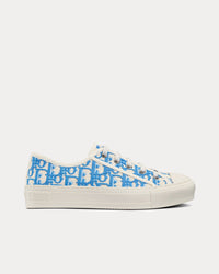 Walk'n'Dior Cornflower Blue Dior Oblique Embroidered Cotton Low Top Sneakers