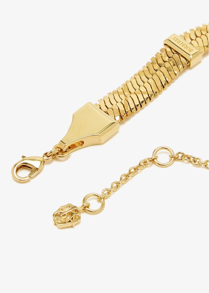 Engraved Signature Check Pattern Bracelet