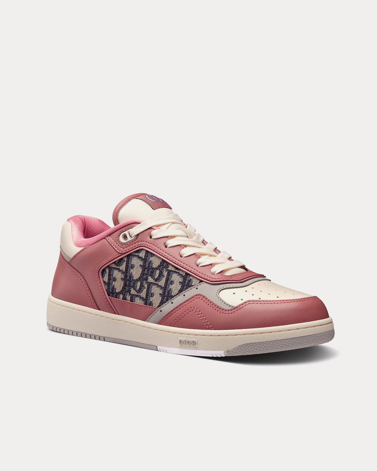 B27 Smooth Calfskin with Dior Oblique Jacquard Pink / Cream Low Top Sneakers