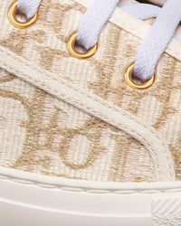 Walk'n'Dior Platform Gold-Tone Dior Oblique Cotton with Metallic Thread Embroidery Low Top Sneakers