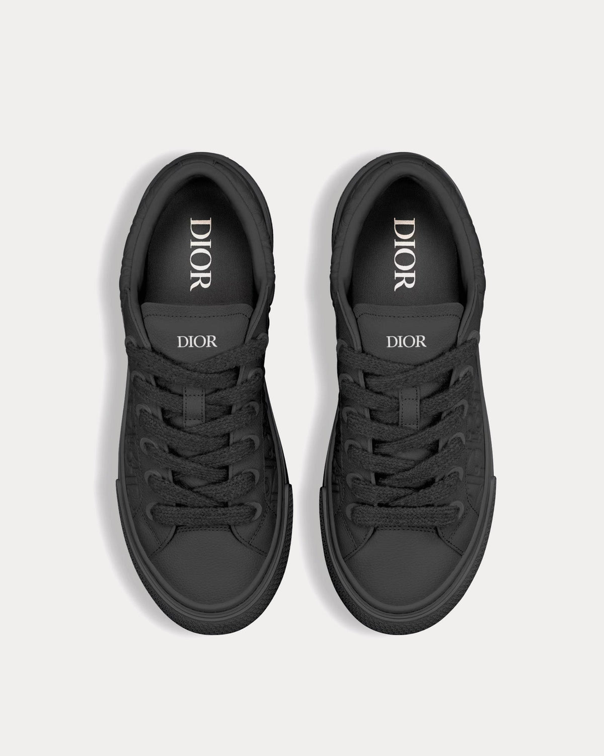 B33 Black Grained Calfskin and Black Dior Gravity Leather Low Top Sneakers