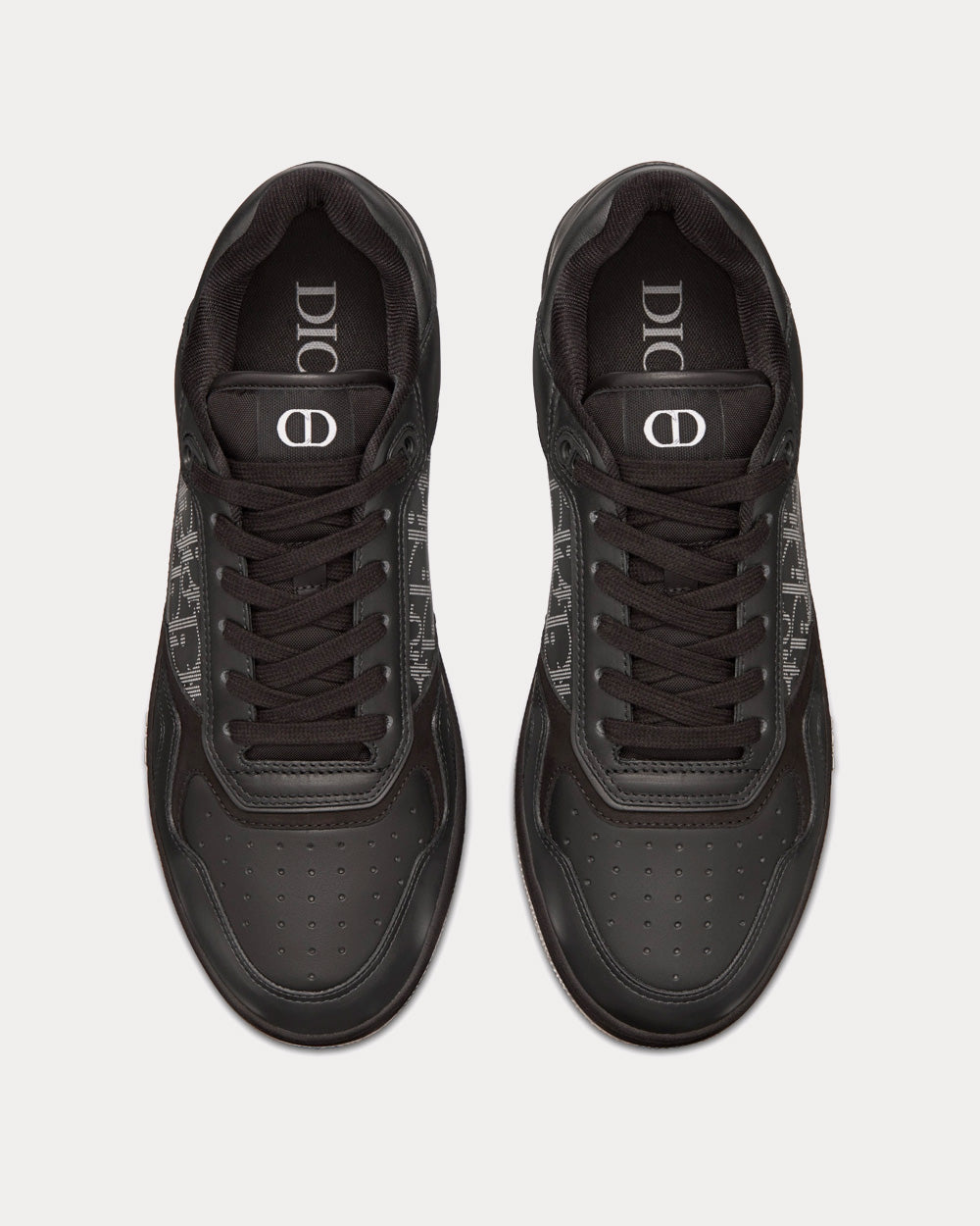 B27 Black Dior Oblique Galaxy Leather with Smooth Calfskin and Suede Low Top Sneakers