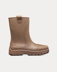Garden Brown Rubber with Dior Oblique Motif Rain Boots