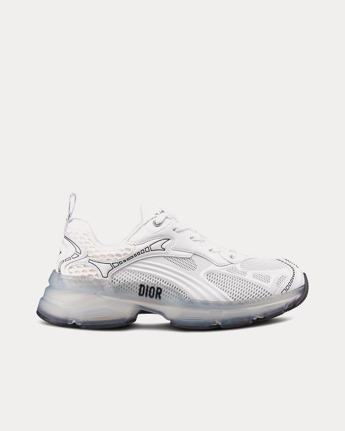 Vibe White Technical Fabric, Mesh and Rubber Low Top Sneakers