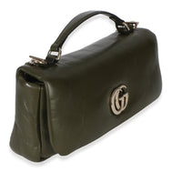 Green Lambskin Milano Small Top Handle Shoulder Bag