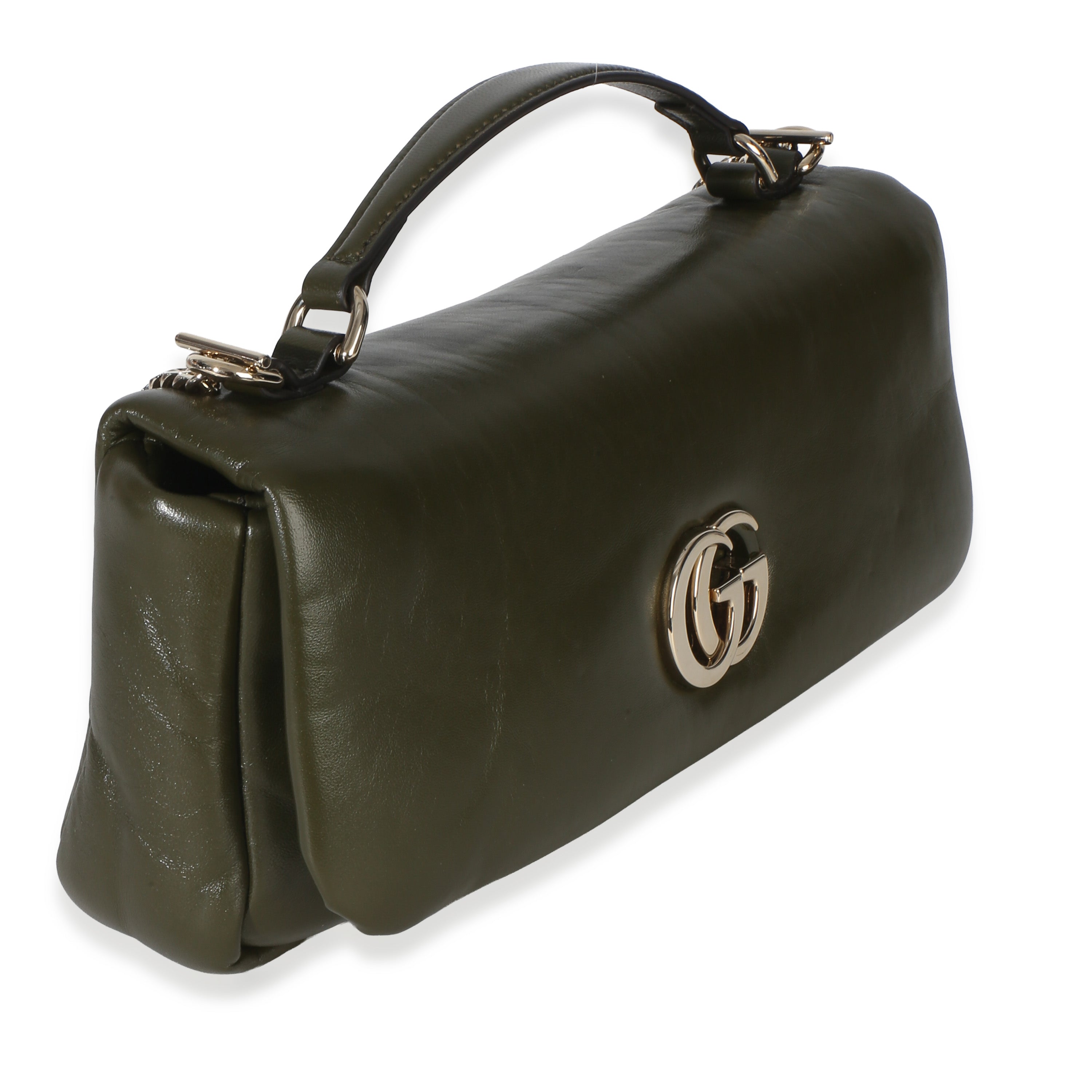 Green Lambskin Milano Small Top Handle Shoulder Bag