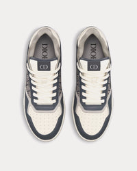 B27 Deep Gray and Cream Smooth Calfskin with Deep Gray Dior Oblique Jacquard Low Top Sneakers