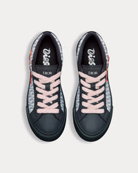 B33 Calfskin & Dior Oblique Canvas Navy Blue / Blue / White Low Top Sneakers