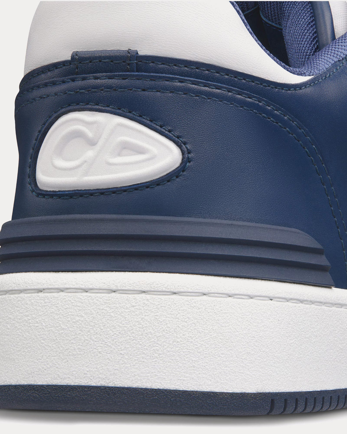 B57 Navy Blue and White Smooth Calfskin with Beige and Black Dior Oblique Jacquard Low Top Sneakers
