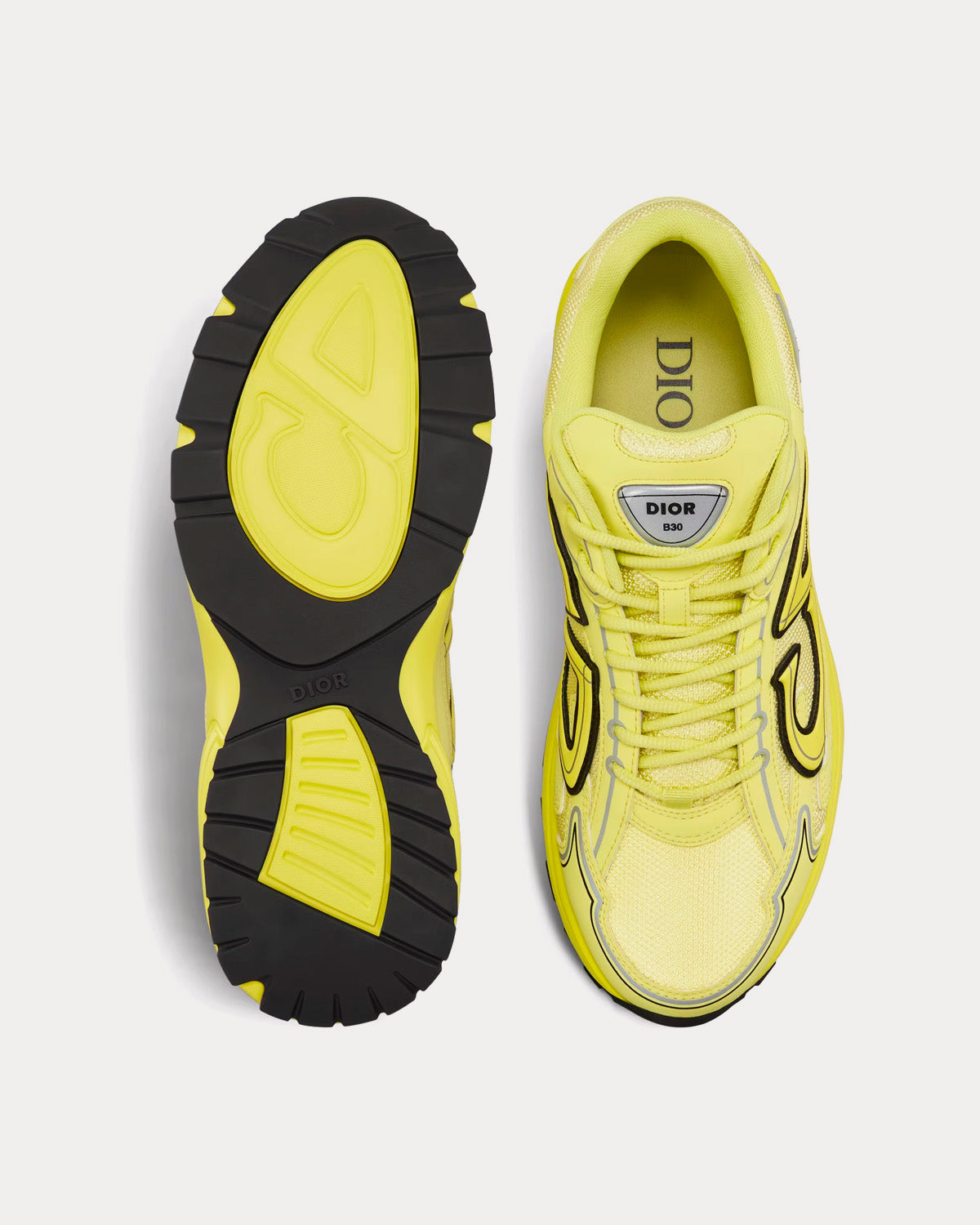 B30 Yellow Mesh and Technical Fabric Low Top Sneakers