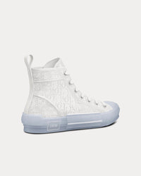 B23 Transparent Canvas with White Raised Dior Oblique Motif High Top Sneakers