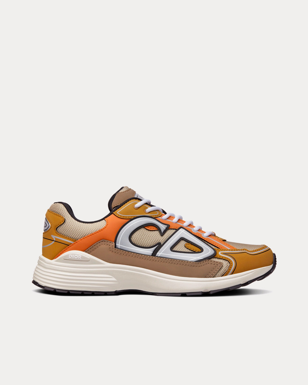 B30 Cream Mesh with Orange and Brown Technical Fabric Low Top Sneakers