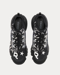 D-Connect Black Technical Fabric with Dior Union Print Low Top Sneakers
