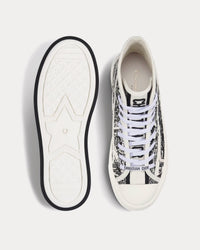 Walk'n'Dior Platform White and Black Cotton Embroidered with Plan de Paris Motif High Top Sneakers