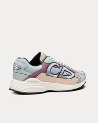 B30 Gray Mesh with Light Green, Beige and Lavender Technical Fabric Low Top Sneakers