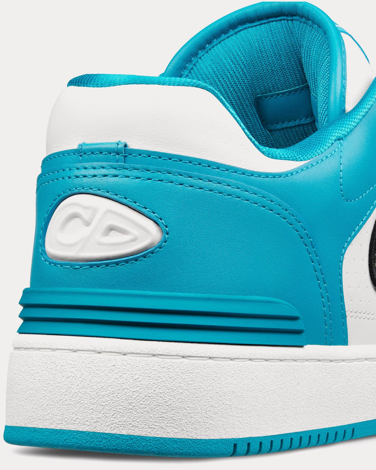 B57 Blue and White Smooth Calfskin with Beige and Black Dior Oblique Jacquard Low Top Sneakers