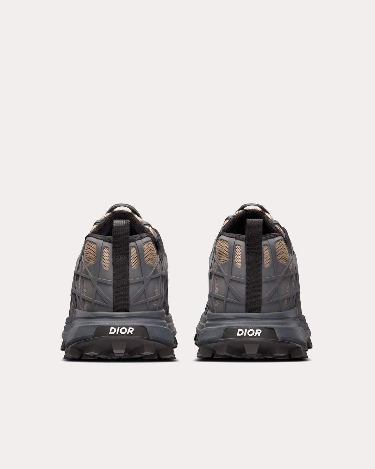 B31 Runner Brown Technical Mesh and Deep Gray Rubber with Warped Cannage Motif Low Top Sneakers
