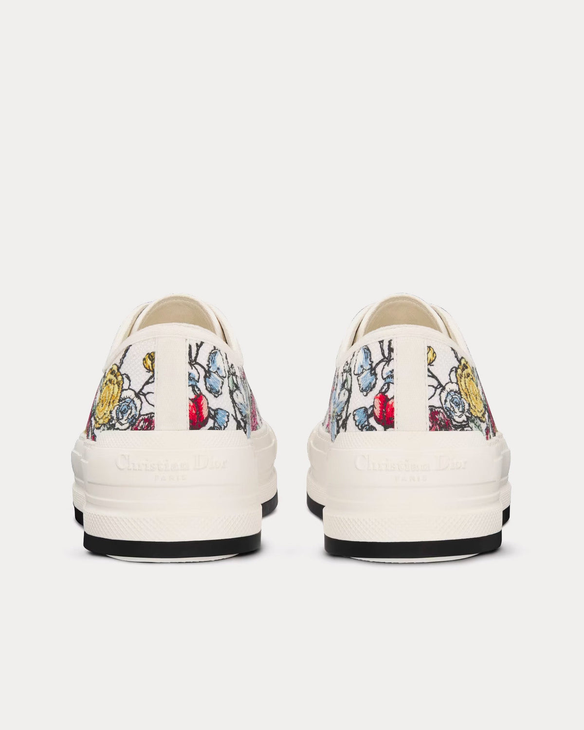 Walk'n'Dior Platform White Multicolor Florilegio Embroidered Cotton Low Top Sneakers