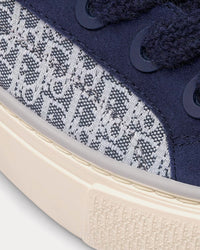 B33 Navy Blue Dior Oblique Jacquard and Suede Low Top Sneakers