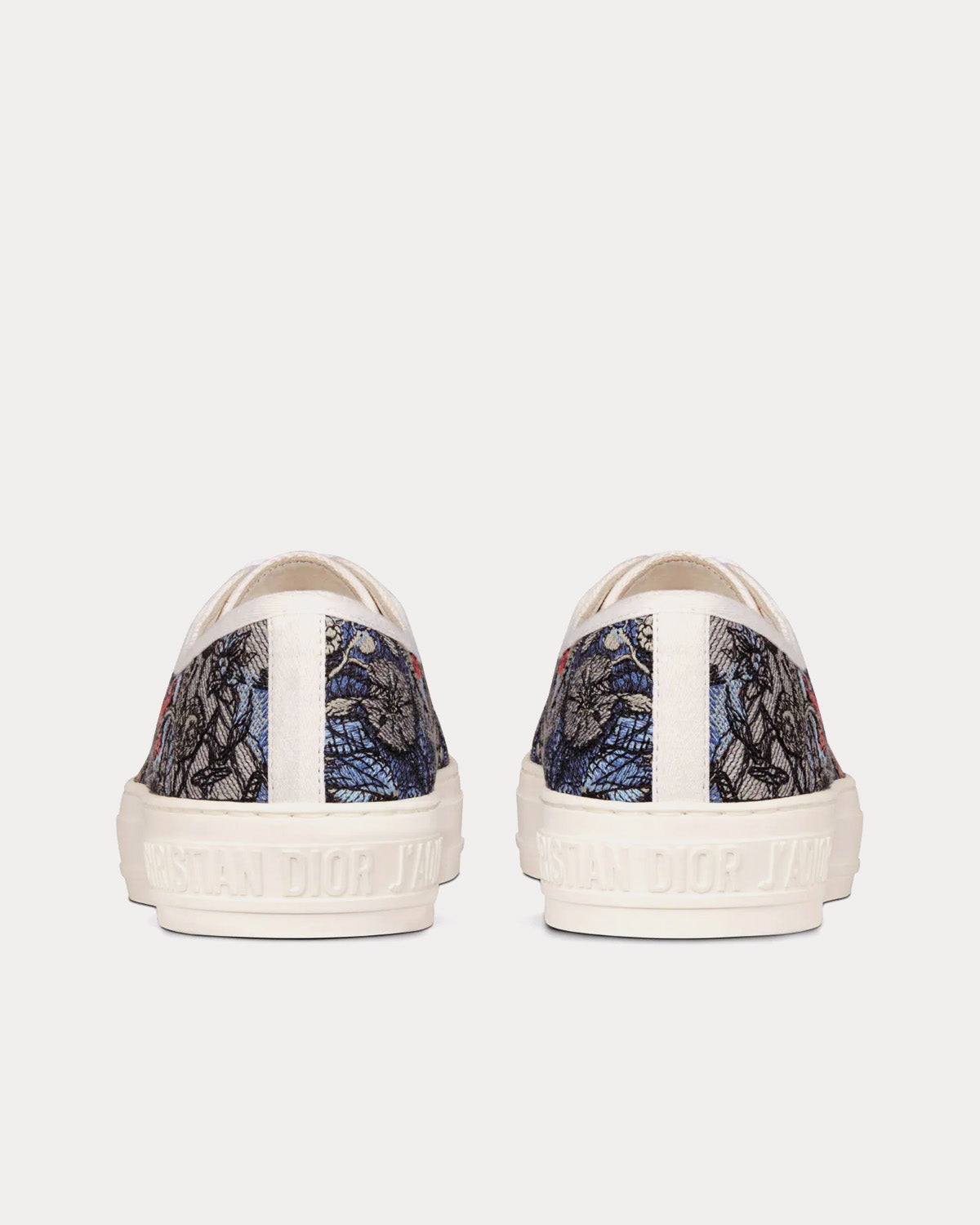 Walk'n'Dior Blue Multicolor Cotton with Dior Jardin Magique Embroidery Low Top Sneakers