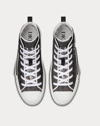B23 Black and White Dior Oblique Canvas High Top Sneakers
