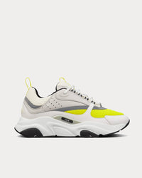 B22 White and Yellow Technical Mesh with Beige and White Smooth Calfskin Low Top Sneakers