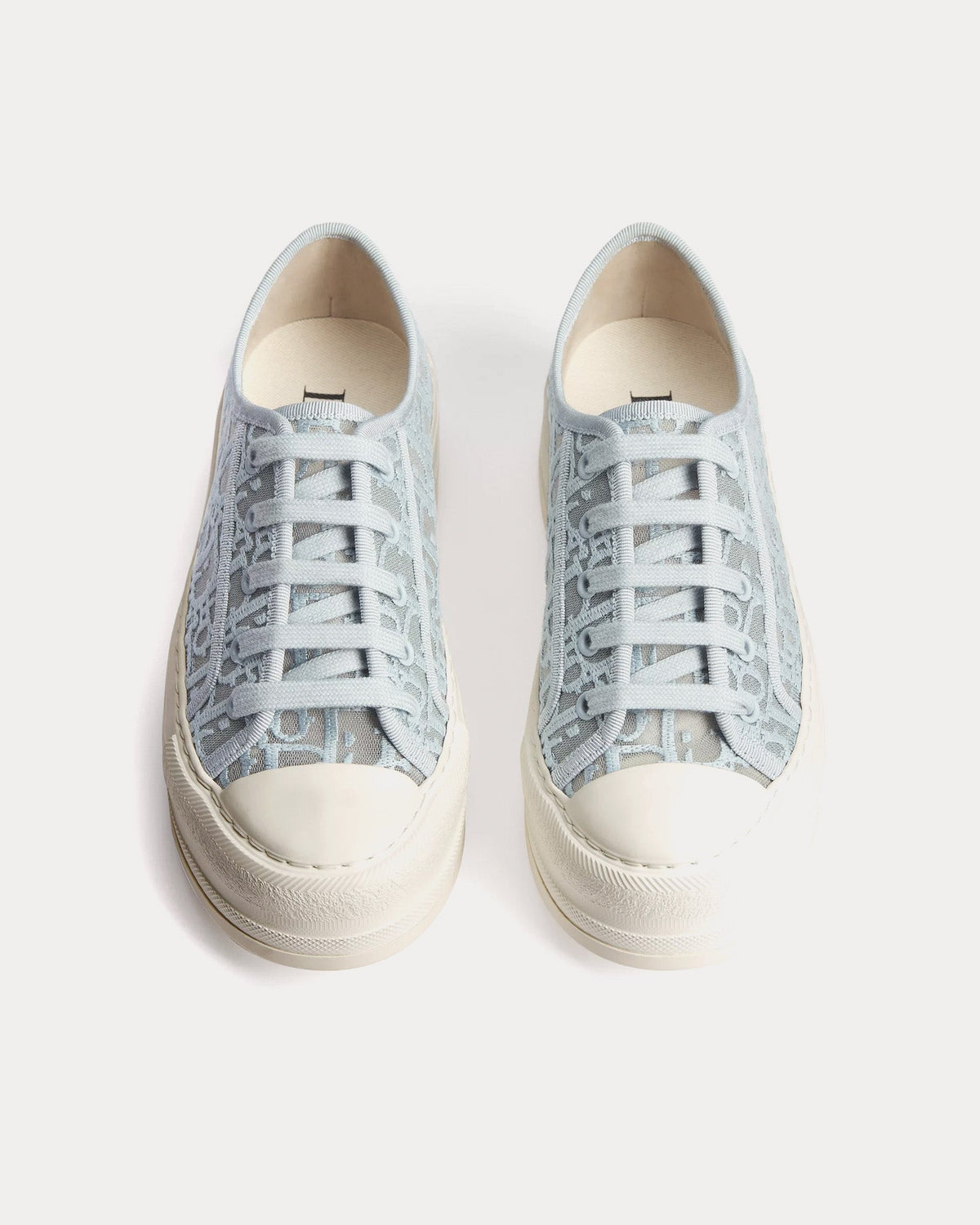 Walk'n'Dior Platform Embroidered Mesh Sky Blue Low Top Sneakers