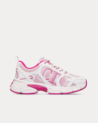 Miss Dior Chrono Mesh & Leather-Effect Panels White / Fuchsia Low Top Sneakers