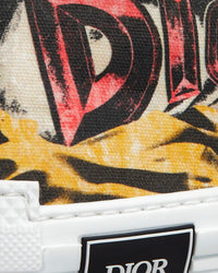 B23 White Canvas with AsteroDior Signature High Top Sneakers