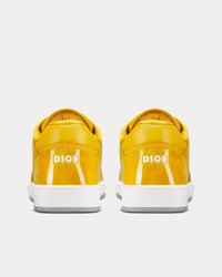 B27 Yellow Patent Calfskin and Dior Oblique Gravity Leather Low Top Sneakers