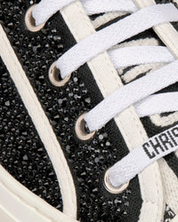 Walk'n'Dior Black Cotton Embroidered with Strass Low Top Sneakers