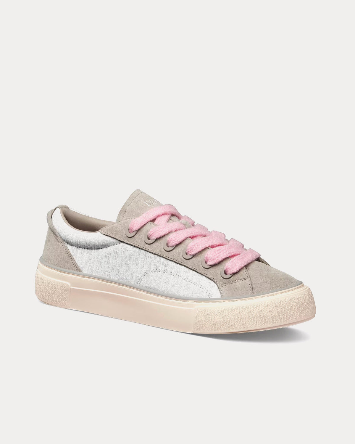 B33 Gray and White Dior Oblique Jacquard and Gray Suede Low Top Sneakers