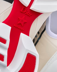 D-Connect White Technical Fabric with Dior Union Print Low Top Sneakers