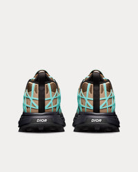 B31 Runner Technical Mesh & Rubber with Warped Cannage Motif Khaki / Turquoise / Black Low Top Sneakers