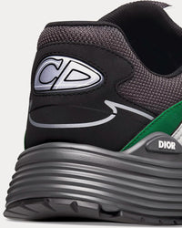 B30 Deep Gray Mesh with Green, Black and Gray Technical Fabric Low Top Sneakers