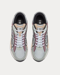 B30 Gray Mesh with Light Green, Beige and Lavender Technical Fabric Low Top Sneakers