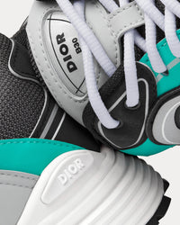 B30 Anthracite Gray Mesh and Black, Green and Dior Gray Technical Fabric Low Top Sneakers