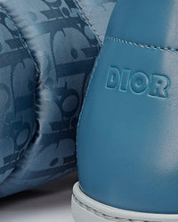 Snow Slipper Quilted Dior Oblique Mirage Technical Fabric Blue Slip Ons