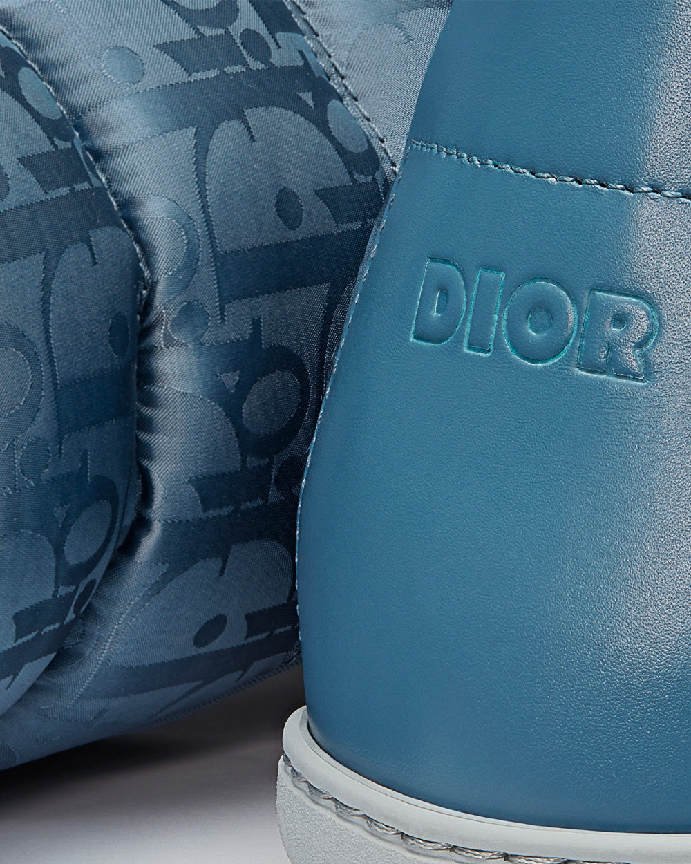 Snow Slipper Quilted Dior Oblique Mirage Technical Fabric Blue Slip Ons