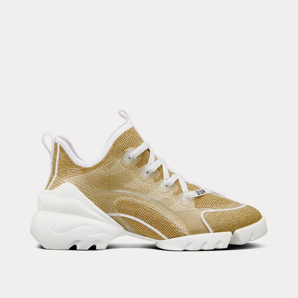D-Connect Gold-Tone Laminated Mesh High Top Sneakers